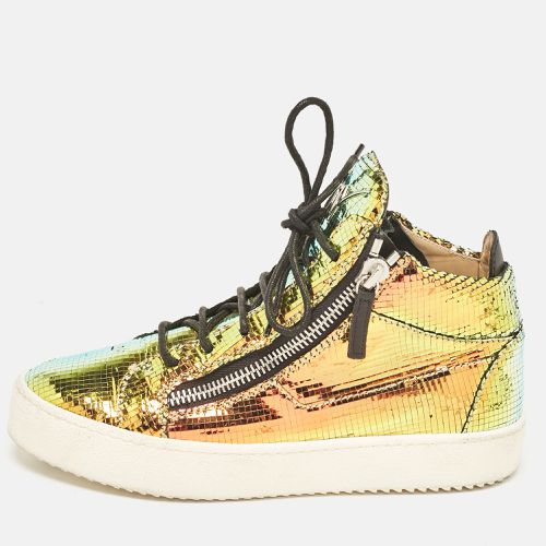 Giuseppe Zanotti Multicolor Foil Leather High Top Sneakers Size 41 - Giuseppe Zanotti - Modalova