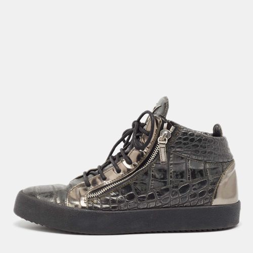 Giuseppe Zanotti Metallic Croc Embossed Leather High Top Sneakers Size 45 - Giuseppe Zanotti - Modalova