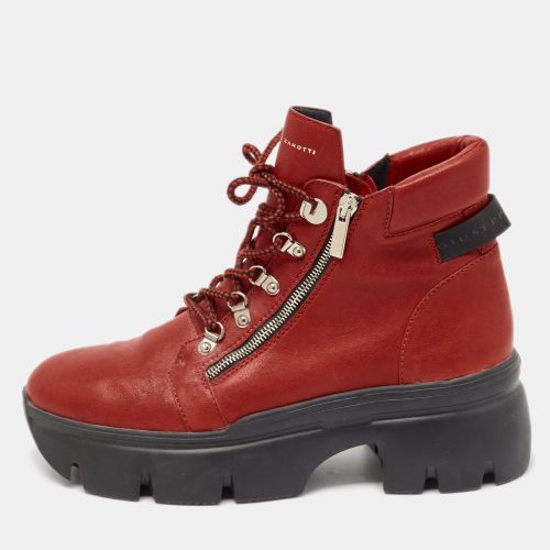 Giuseppe Zanotti Red Leather Apocalypse Trek Ankle Boots Size 43 - Giuseppe Zanotti - Modalova