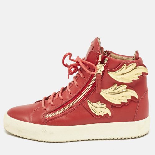 Giuseppe Zanotti Red Leather Coby High Top Sneakers Size 40 - Giuseppe Zanotti - Modalova