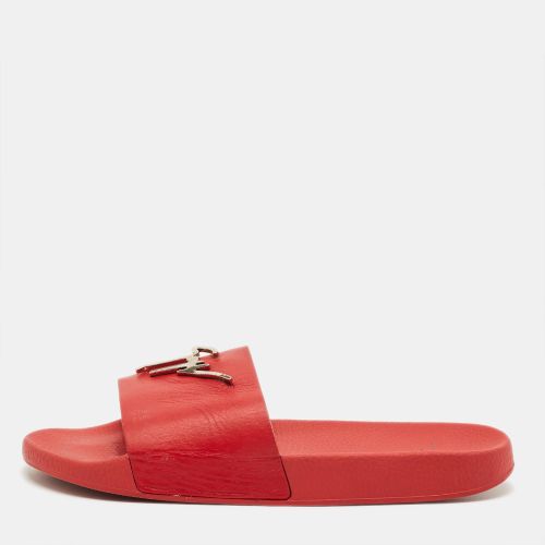 Giuseppe Zanotti Red Leather Logo Slide Sandals Size 43 - Giuseppe Zanotti - Modalova