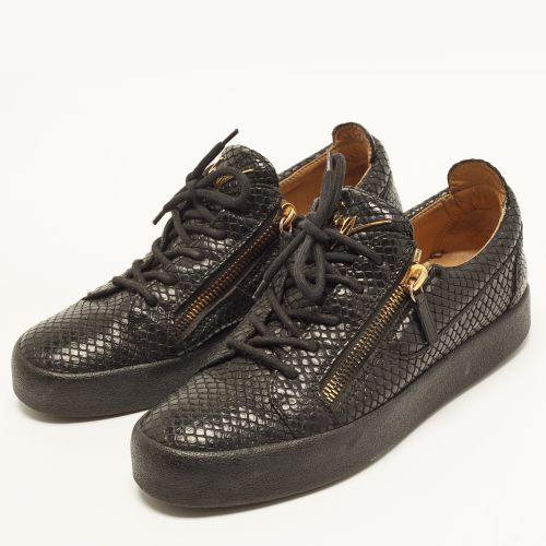 Frankie Double Zip Size 42 Python Embossed Leather Low Top Sneakers - Giuseppe Zanotti - Modalova