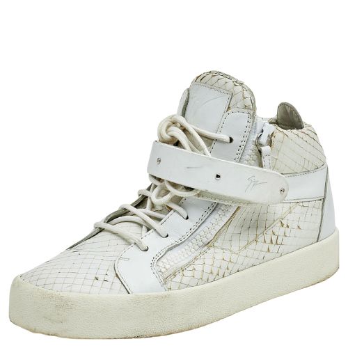 Giuseppe Zanotti White Python Embossed Leather Coby High Top Sneakers Size 41 - Giuseppe Zanotti - Modalova