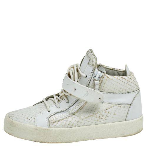 Python Embossed Leather Coby High Top Sneakers Size 41 - Giuseppe Zanotti - Modalova