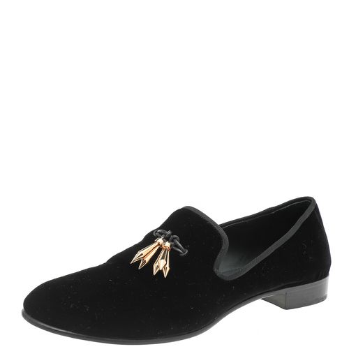 Giuseppe Zanotti Black Velvet Slip On Smoking Slippers Size 42 - Giuseppe Zanotti - Modalova