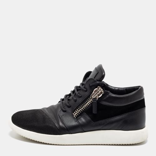 Giuseppe Zanotti Black Leather And Mesh Side Zip Sneakers Size 42 - Giuseppe Zanotti - Modalova