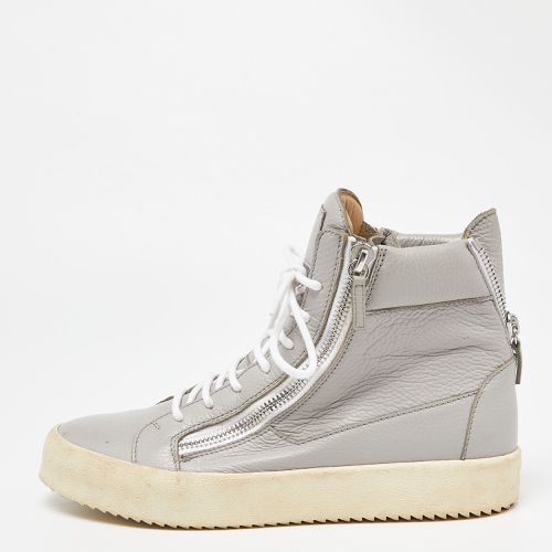 Giuseppe Zanotti Grey Leather High Top Sneakers Size 43 - Giuseppe Zanotti - Modalova