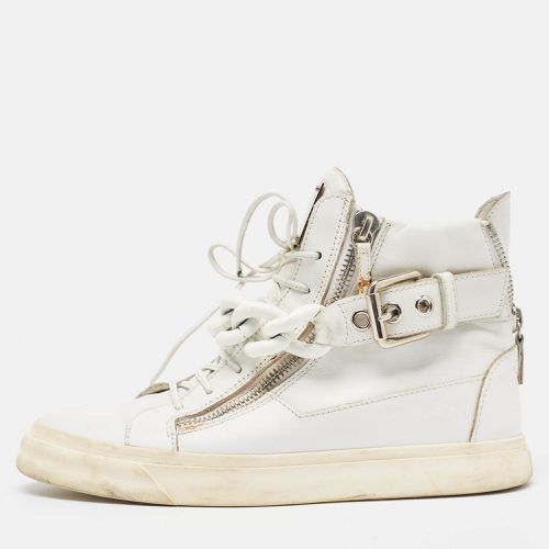 Giuseppe Zanotti White Leather High Top Sneakers Size 40 - Giuseppe Zanotti - Modalova