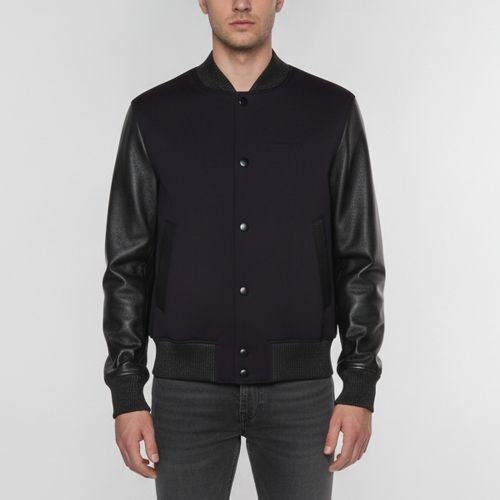 Leather and Neoprene Button Front Bomber Jacket XXL - Givenchy - Modalova