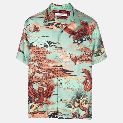 Givenchy Green Printed Silk Short Sleeve Shirt XXL - Givenchy - Modalova