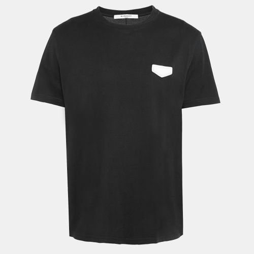 Givenchy Black Cotton Leather Patch Detail T-Shirt XL - Givenchy - Modalova