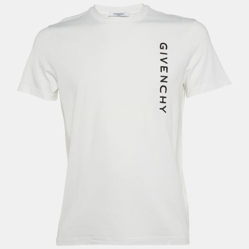 Givenchy White Logo Embroidery Cotton Crewneck T-Shirt S - Givenchy - Modalova