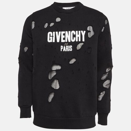 Givenchy Black Logo Print Cotton Distressed Sweatshirt S - Givenchy - Modalova