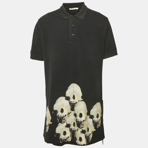 Givenchy Black Skull Printed Cotton Pique Polo T-Shirt XL - Givenchy - Modalova