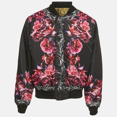 Givenchy Black Thorn & Rose Print Nylon Reversible Bomber Jacket L - Givenchy - Modalova