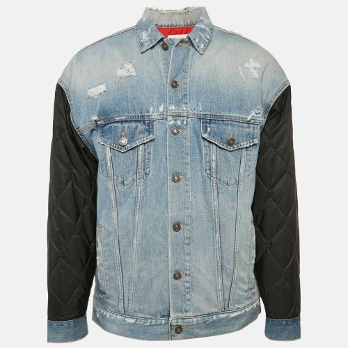 Givenchy Blue/Black Denim and Nylon Button Front Jacket M - Givenchy - Modalova