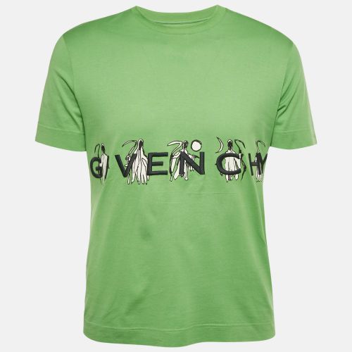 Givenchy Green Logo Embroidered Jersey Slim Fit T-Shirt M - Givenchy - Modalova