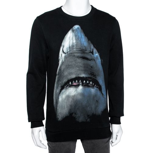 Givenchy Black Shark Printed Cotton Crew Neck Sweatshirt XS - Givenchy - Modalova