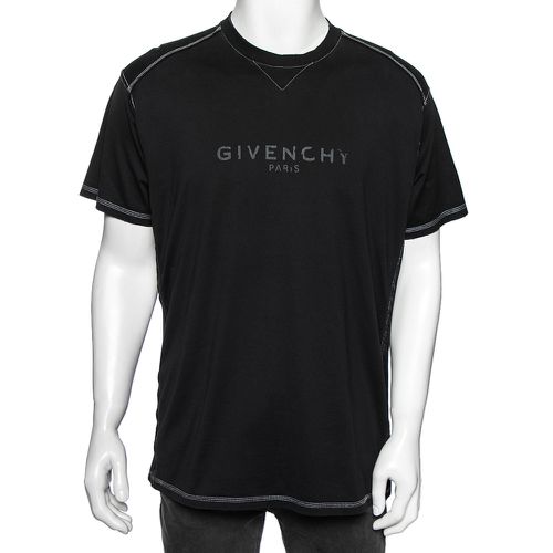 Givenchy Black Logo Printed Side Trim Detail Distressed T-Shirt S - Givenchy - Modalova