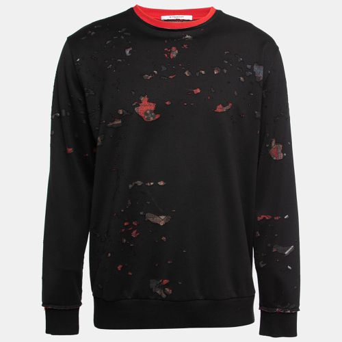 Distressed Cotton Crewneck Sweatshirt XS - Givenchy - Modalova