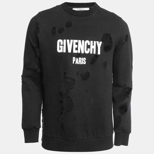 Givenchy Black Destroyed Effect Cotton Sweatshirt XS - Givenchy - Modalova