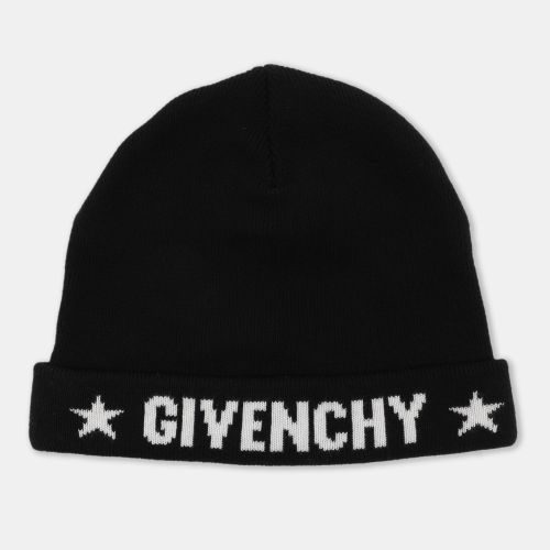 Givenchy Black Star Logo Intarsia Knit Cashmere Beanie - Givenchy - Modalova