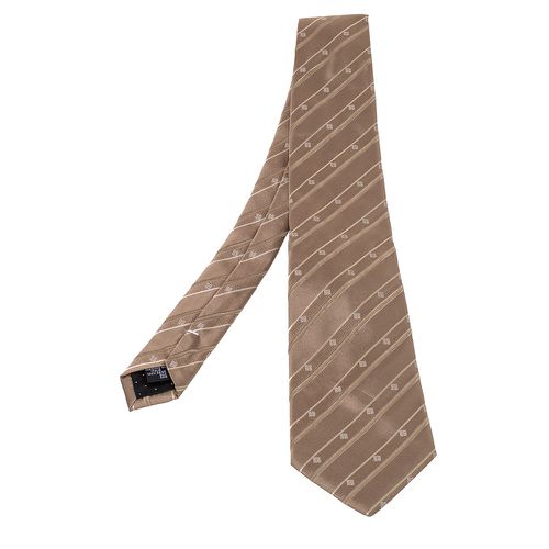 Givenchy Vintage Beige Patterned Silk Jacqaurd Tie - Givenchy - Modalova