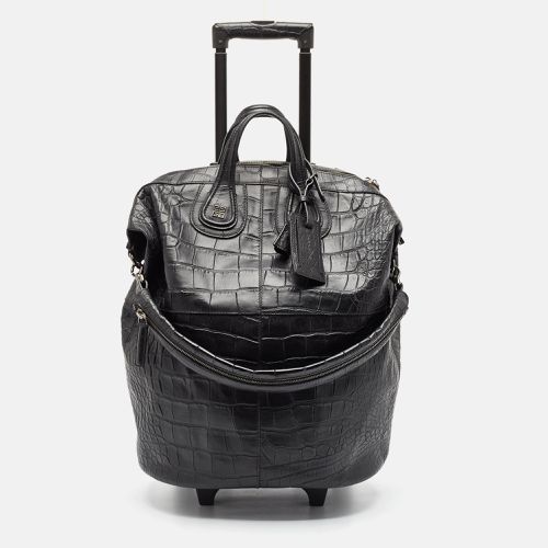 Givenchy Black Croc Embossed Leather Nightingale Trolley Luggage - Givenchy - Modalova