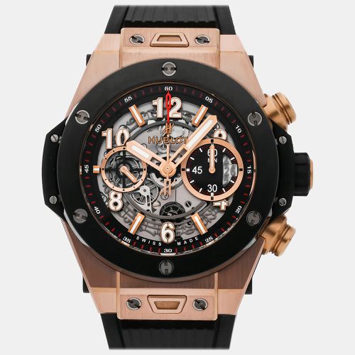 Hublot Skeleton 18k Rose Gold Big Bang Unico 411.OM.1180.RX Automatic Men's Wristwatch 45 mm - Hublot - Modalova