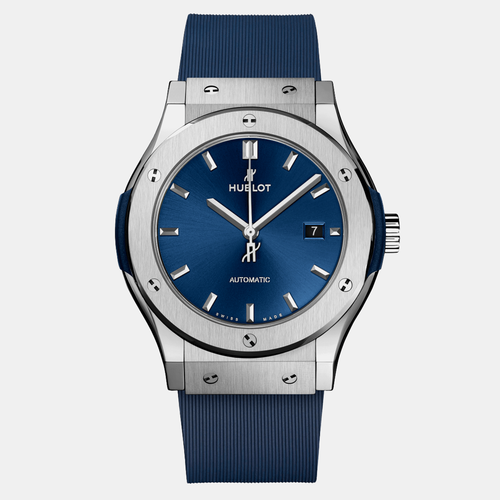 Hublot Blue Titanium Classic Fusion Men's Wristwatch 42 mm - Hublot - Modalova