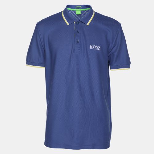 Hugo Boss Blue Cotton Knit Modern Fit Polo T-Shirt L - Hugo Boss - Modalova