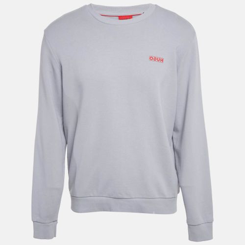 Hugo Boss Grey/Blue Logo Print Cotton Long Sleeve Sweatshirt L - Hugo Boss - Modalova