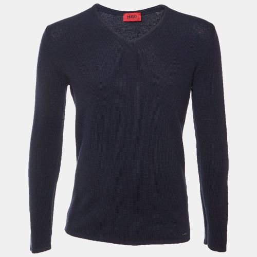 Patterned Cotton & Wool Knit V-Neck Jumper M - Hugo Boss - Modalova