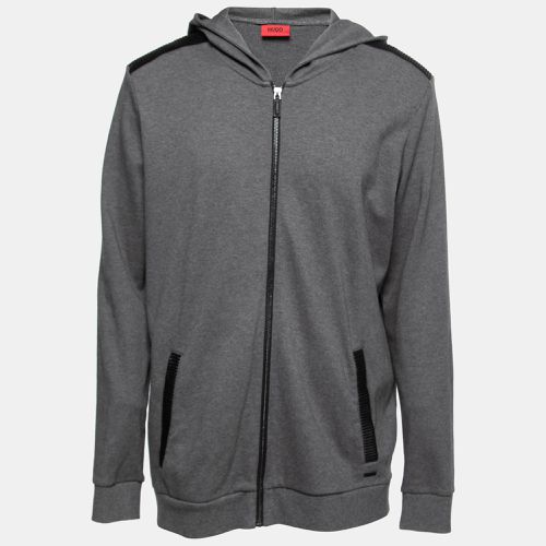 Hugo Boss Grey Cotton Dellagio Zip Up Hooded Jacket XXL - Hugo Boss - Modalova