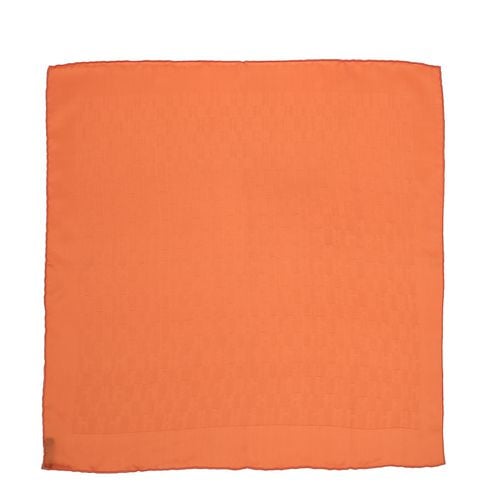 Hermès Orange Faconnee Grand H Silk Pocket Square - Hermes - Modalova