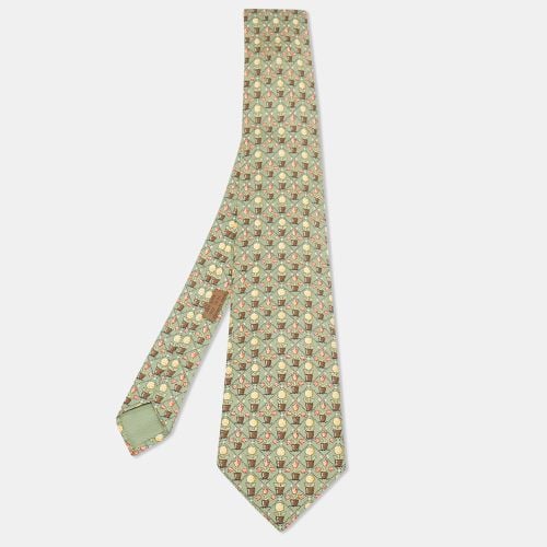 Flower Pot Print Silk Tie - Hermes - Modalova