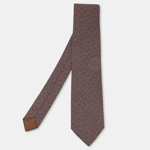 Hermes Midnight Blue Interlinked Ring Pattern Silk Tie - Hermes - Modalova