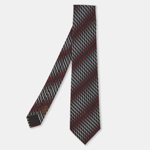 Hermès Black Wave Pattern Silk Classic Tie - Hermes - Modalova