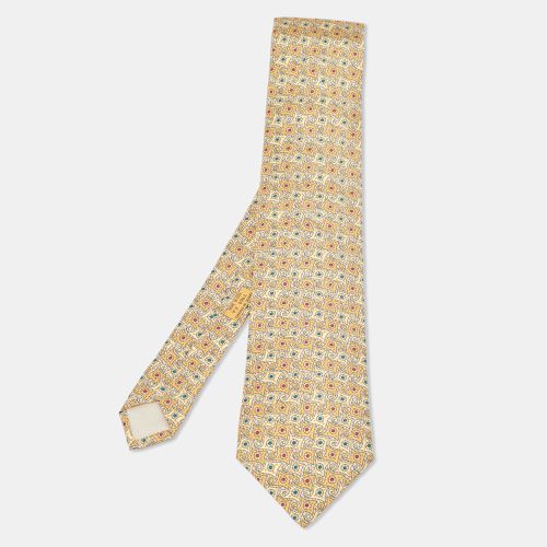 Hermès Yellow Whimsical Pinwheel Print Silk Traditional Tie - Hermes - Modalova