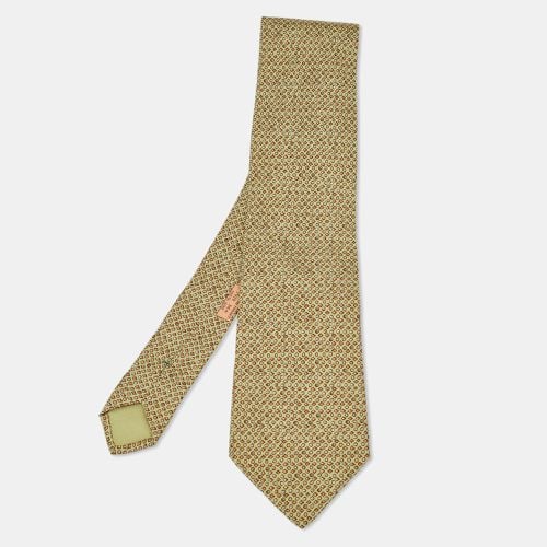 Hermès Green Geometric Shape Print Silk Traditional Tie - Hermes - Modalova