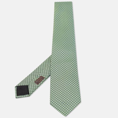 Hermes Green H Love Jacquard Silk Tie - Hermes - Modalova