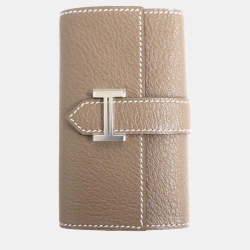 Hermes Chevre Leather Bearn Key Holder Grey Leather - Hermes - Modalova