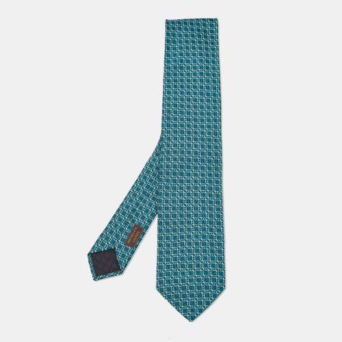 Hermes Blue Patterned Silk Chaine d'Ancre Neck Tie - Hermes - Modalova