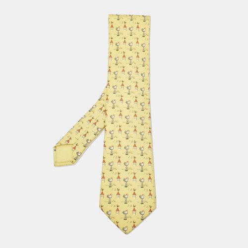 Hermes Yellow Rooster Print Silk Tie - Hermes - Modalova