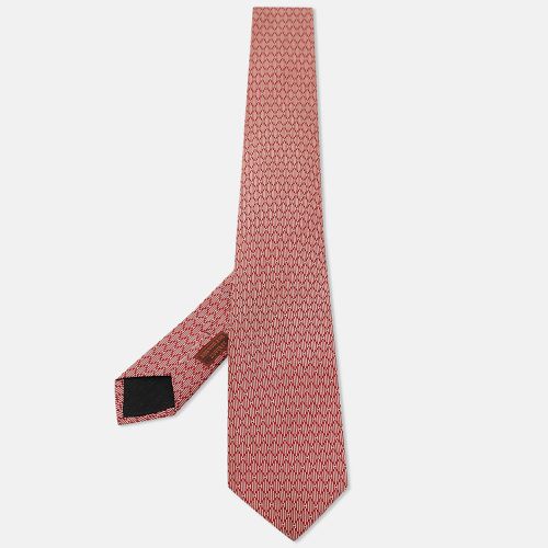 Hermes Red 7 H Echo Silk Tie - Hermes - Modalova