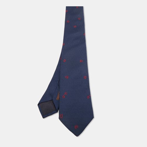 Hermes Navy Blue Silk Pluie Equestre Tie - Hermes - Modalova