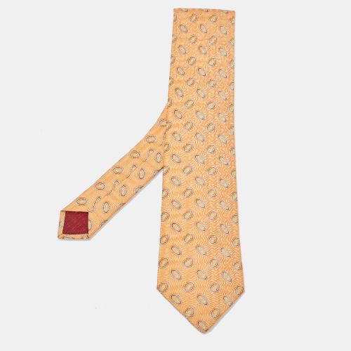 Hermes Orange Patterned Silk Tie - Hermes - Modalova