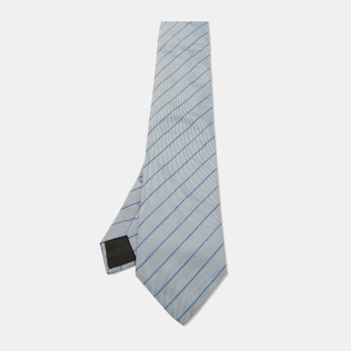 Hermes Grey/Blue Diagonal Striped Silk Classic Tie - Hermes - Modalova