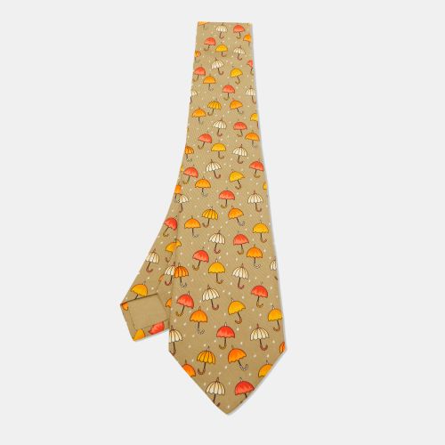 Hermes Multicolor Umbrella Print Silk Classic Tie - Hermes - Modalova