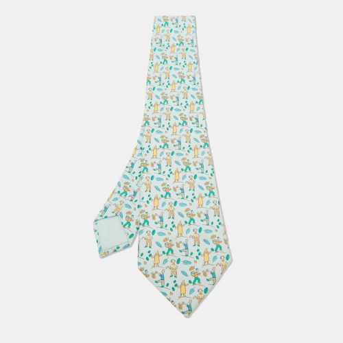 Hermes Multicolor Les Vendanges Print Silk Classic Tie - Hermes - Modalova